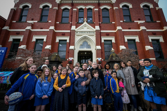 Parents and students of St John’s Primary in Clifton Hill.