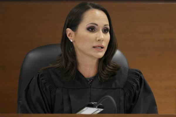 Florida Circuit Judge Elizabeth Scherer sentences Parkland shooter Nikolas Cruz at the Broward County Courthouse in Fort Lauderdale, Fla., Nov. 2, 2022.