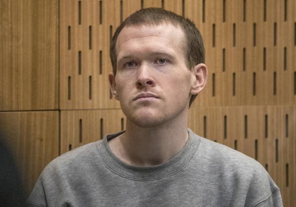 Australian Brenton Harrison Tarrant, 29, sits in the dock on the final day of his sentencing hearing at the Christchurch High Court after pleading guilty to 51 counts of murder, 40 counts of attempted murder and one count of terrorism in Christchurch, New Zealand, Aug. 27, 2020. 
